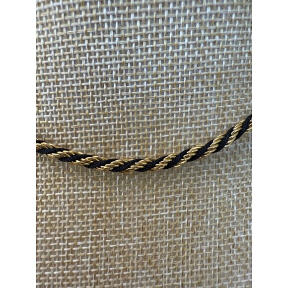 Vintage Trifari Gold & Black Twisted Rope Chain Necklace With Lobster Clasp - Picture 6 of 9
